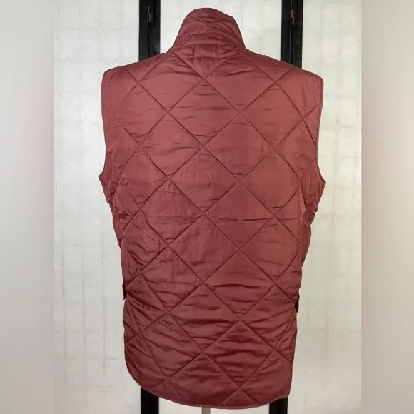 J. Crew Men's Quilted Vest - Deep Red L
